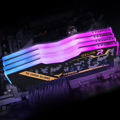 Team Group Tf9D416G3200Hc16Cdc01 Delta Tuf Gaming RGB RAM Memory 16GB (2X8GB) DDR4 U-DIMM 3200Mhz PC4-25600 CL16 Non-Ecc
