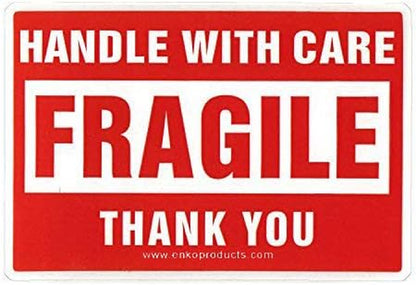 4 X 6 Inch Large Fragile Stickers Handle with Care Warning Packing Shipping Label - Permanent Adhesive (1 Roll, 500 Labels)