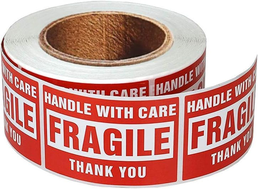 4 X 6 Inch Large Fragile Stickers Handle with Care Warning Packing Shipping Label - Permanent Adhesive (1 Roll, 500 Labels)
