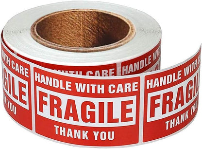 4 X 6 Inch Large Fragile Stickers Handle with Care Warning Packing Shipping Label - Permanent Adhesive (1 Roll, 500 Labels)